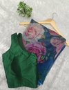 Vk 4183 Soft Organza Flower Print Hand Work Party Wear Saree